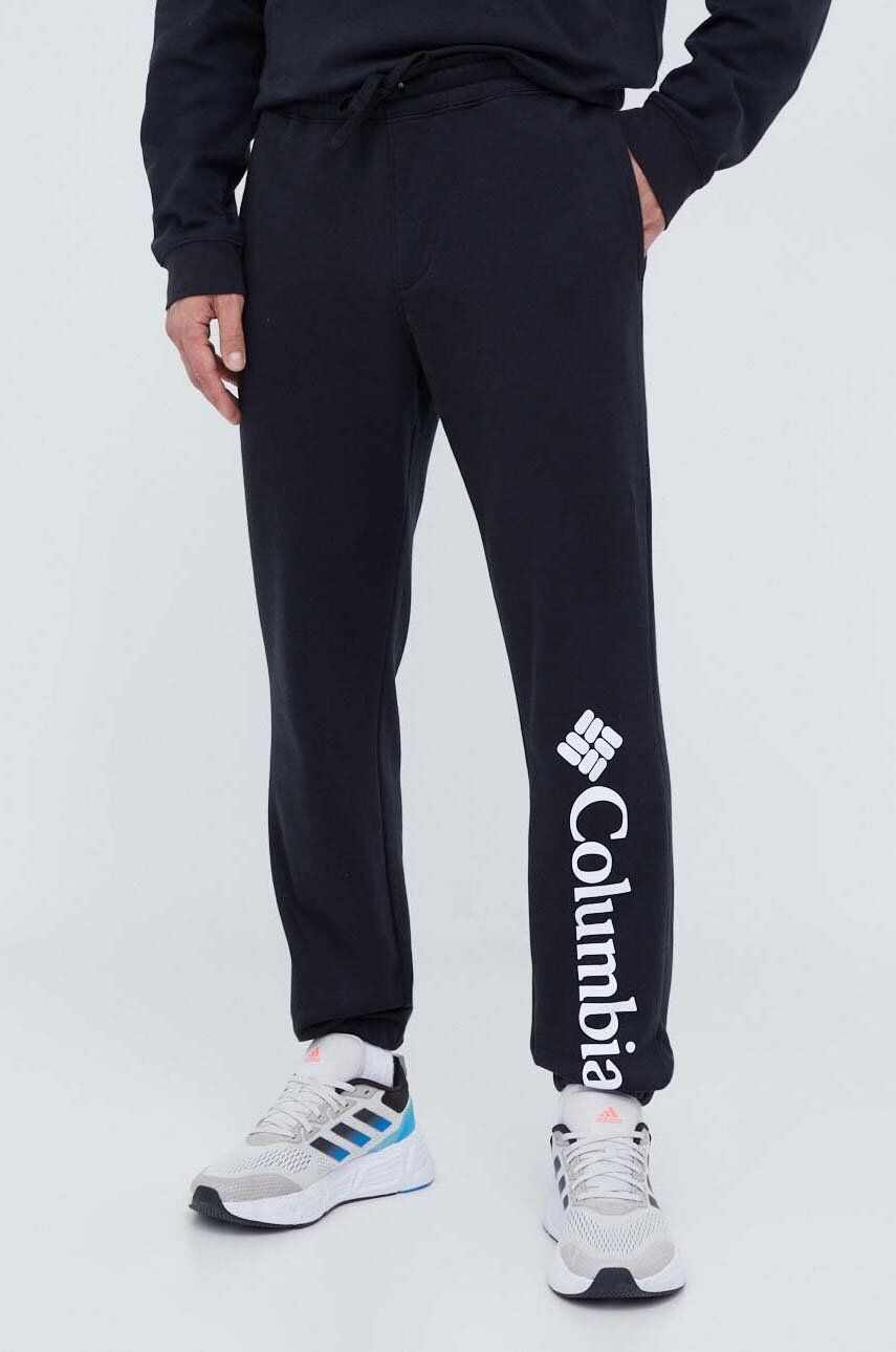 Columbia pantaloni de trening culoarea negru, cu imprimeu