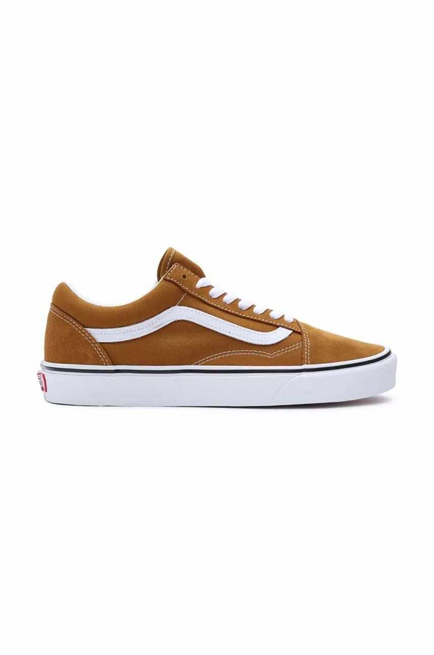 Vans tenisi din piele intoarsa Old Skool culoarea maro, VN0005UF1M71