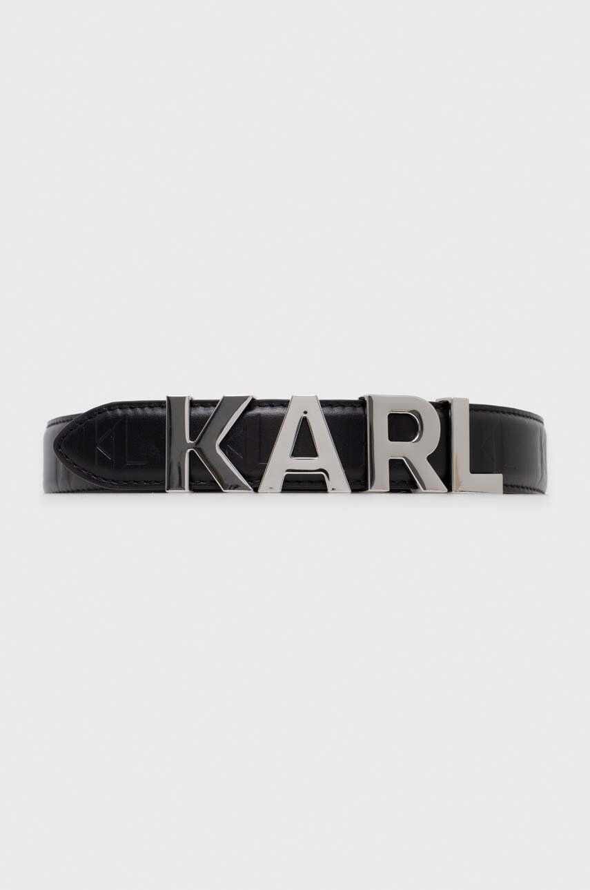 Karl Lagerfeld curea de piele femei, culoarea negru