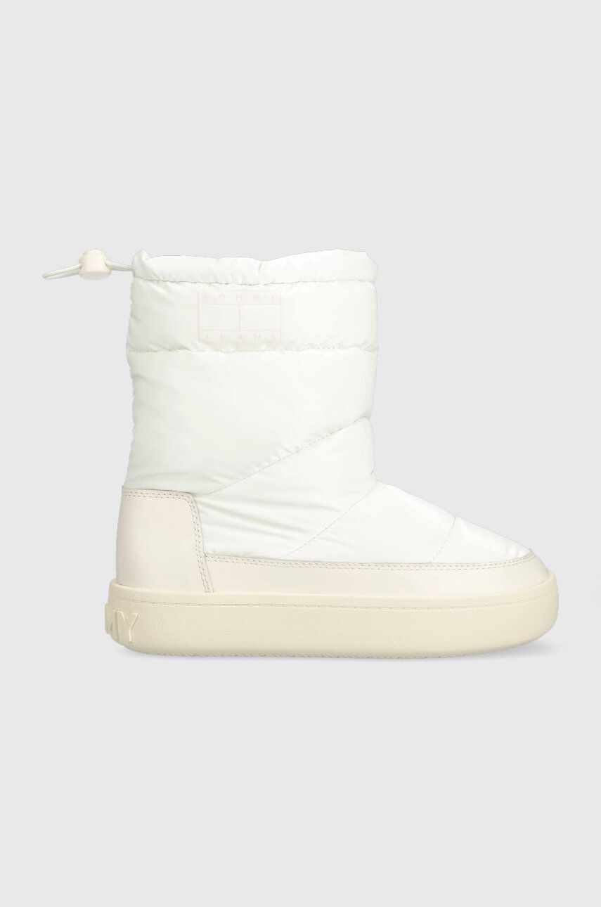 Tommy Jeans cizme de iarna TJW WINTER BOOT culoarea alb, EN0EN02252