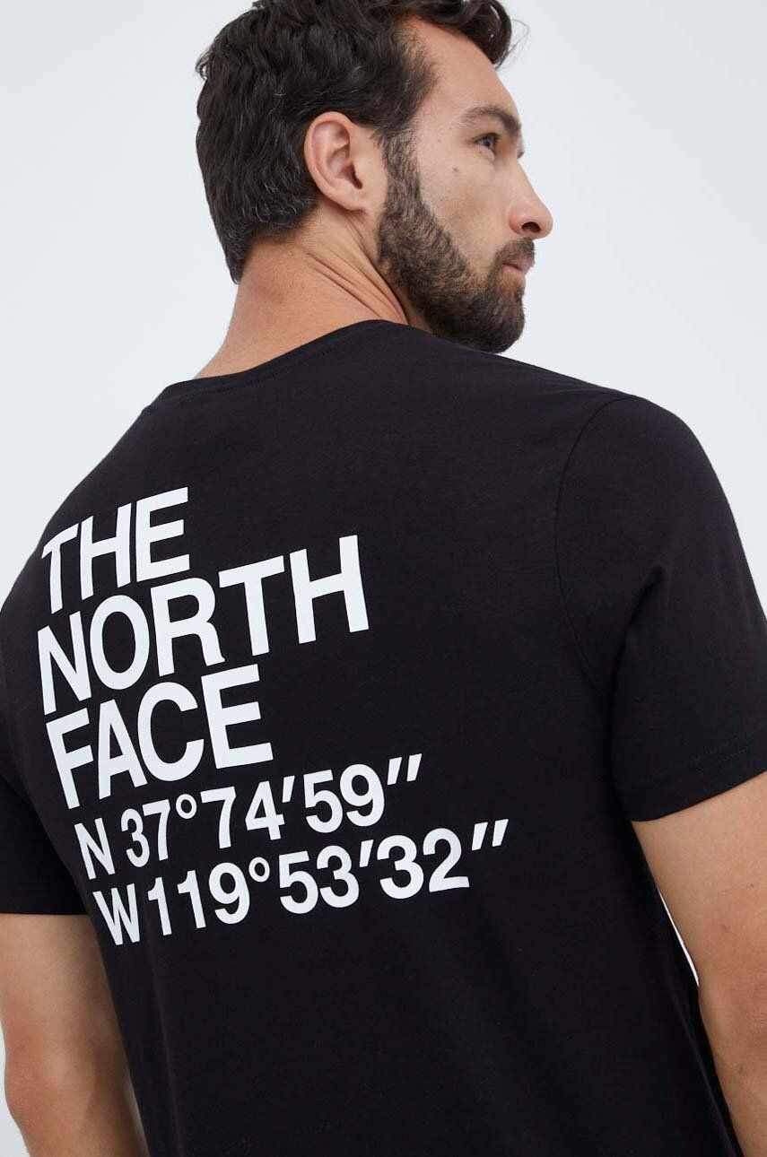 The North Face tricou din bumbac culoarea negru, cu imprimeu