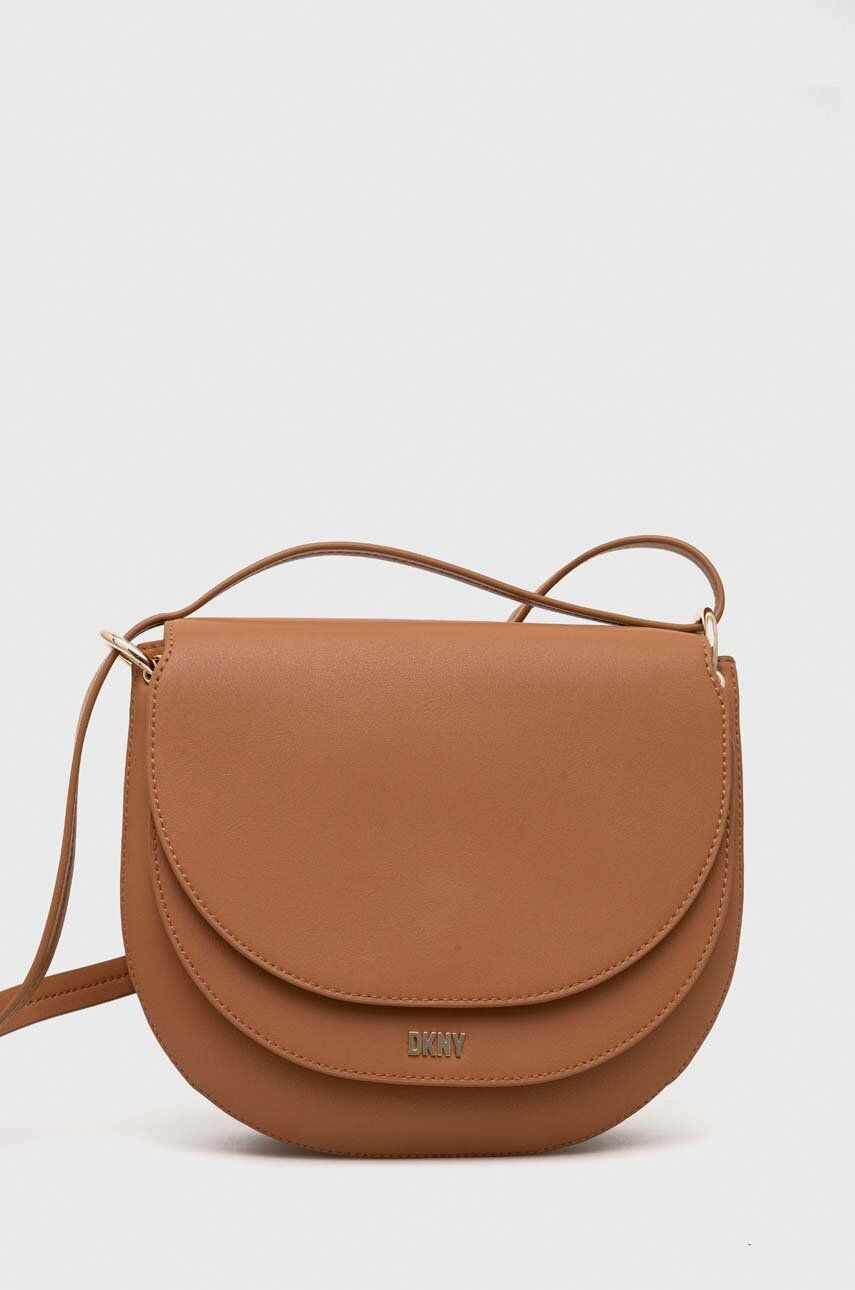 Dkny poseta de piele culoarea maro