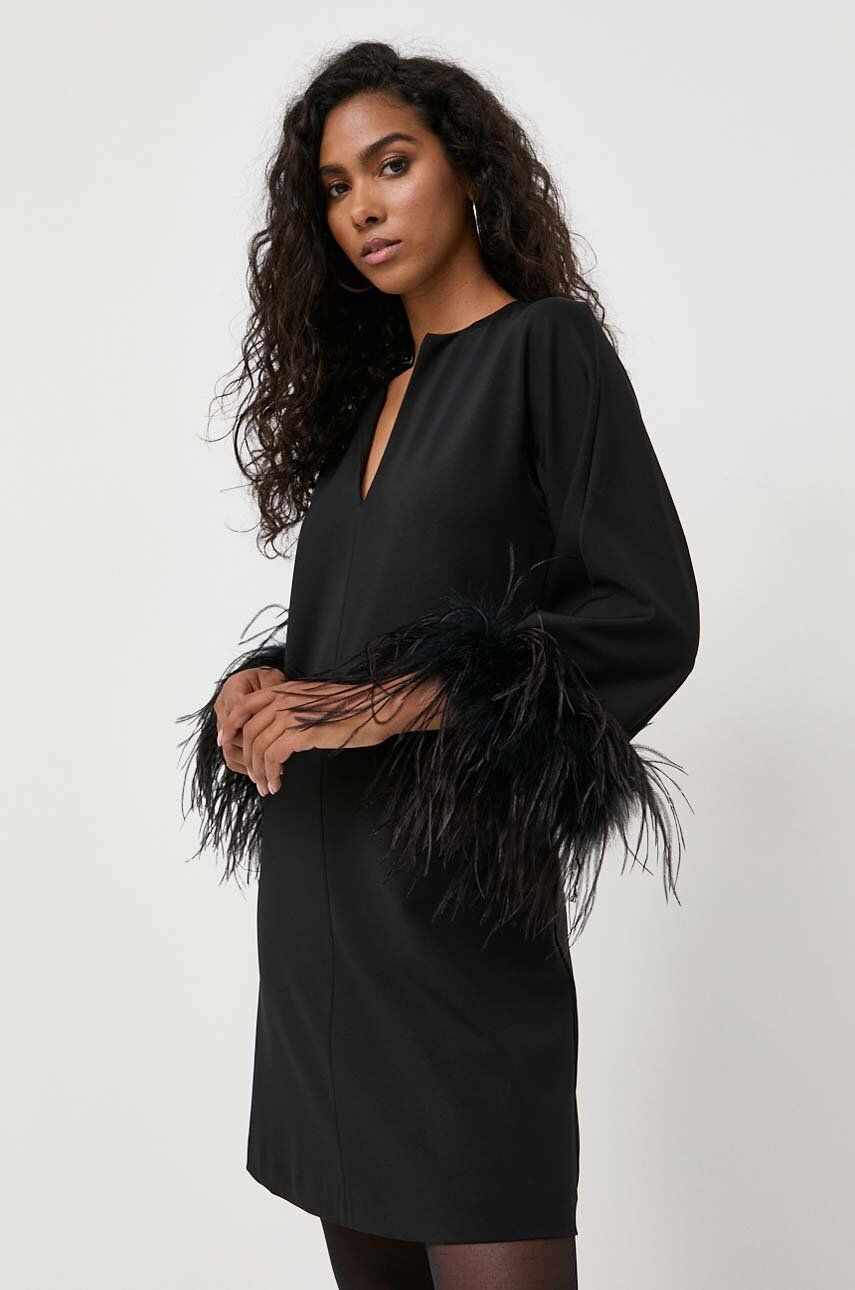 Liviana Conti rochie culoarea negru, mini, drept