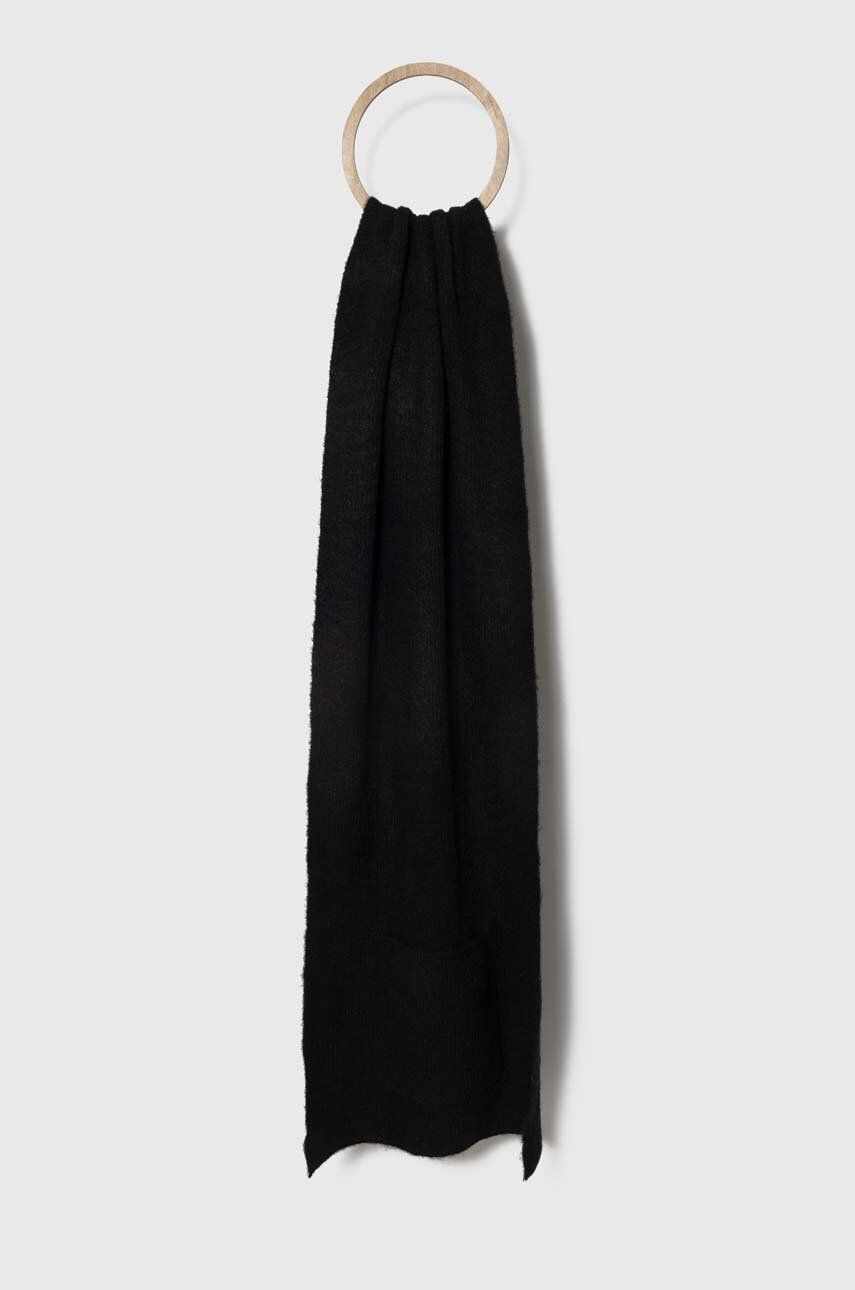 Silvian Heach esarfa din amestec de lana culoarea negru, neted