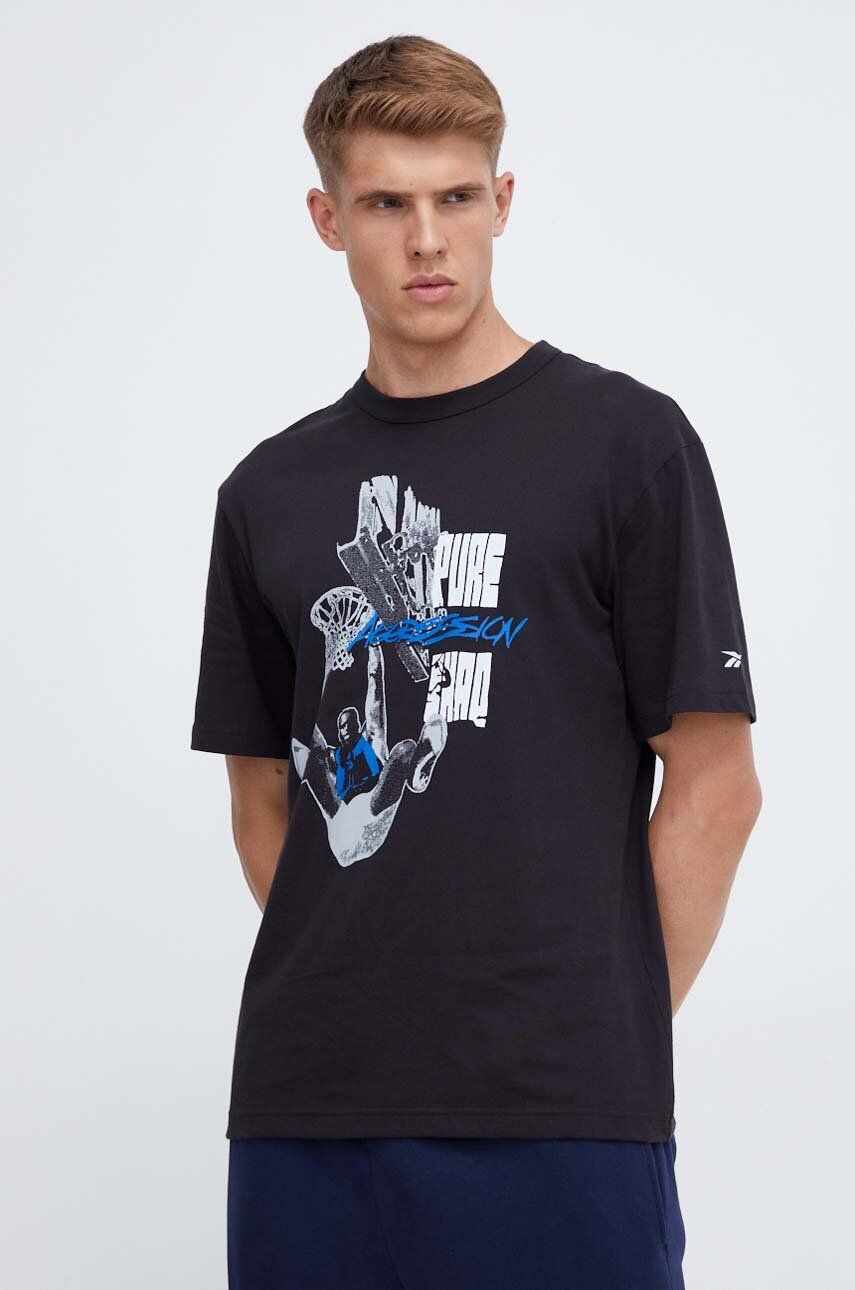 Reebok Classic tricou din bumbac Basketball culoarea negru, cu imprimeu