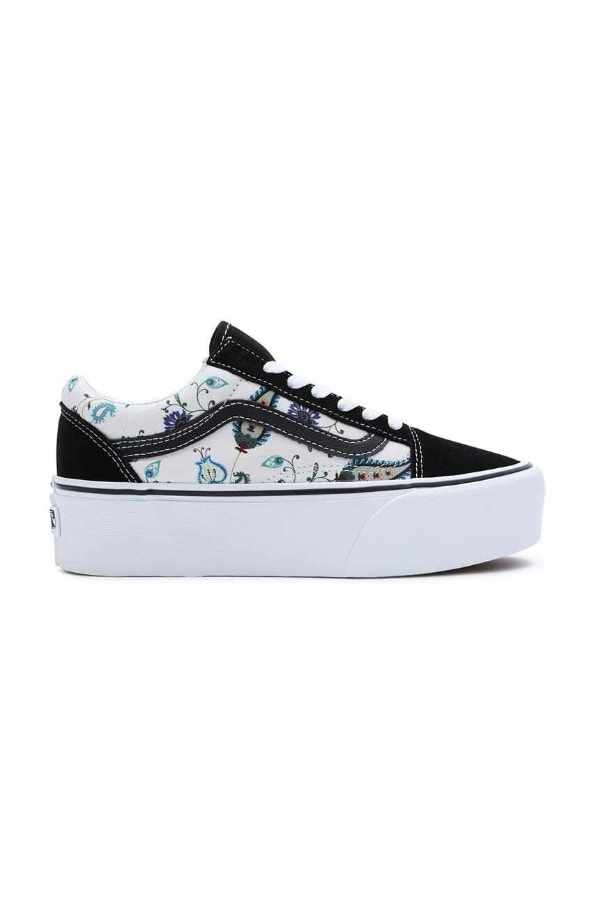 Vans tenisi Old Skool Stackform femei, culoarea negru, VN0009PZBML1