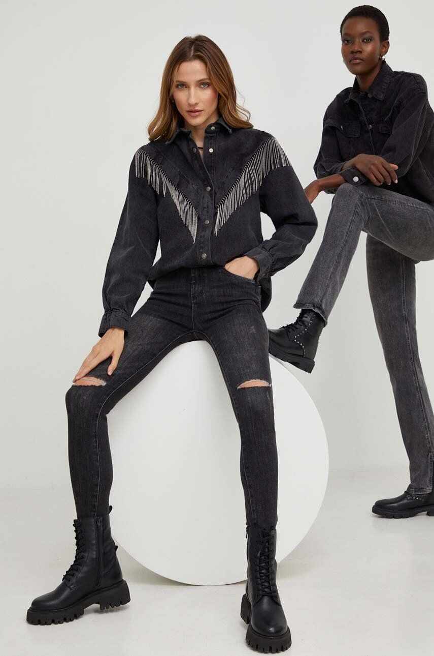 Answear Lab jeansi Push up X limited collection NO SHAME femei, culoarea negru