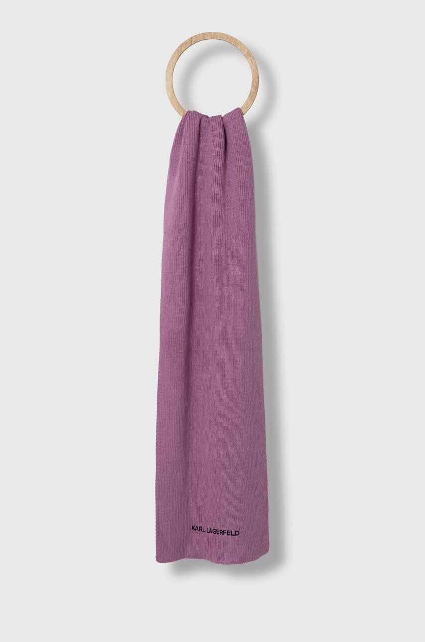 Karl Lagerfeld esarfa din amestec de lana culoarea violet, melanj