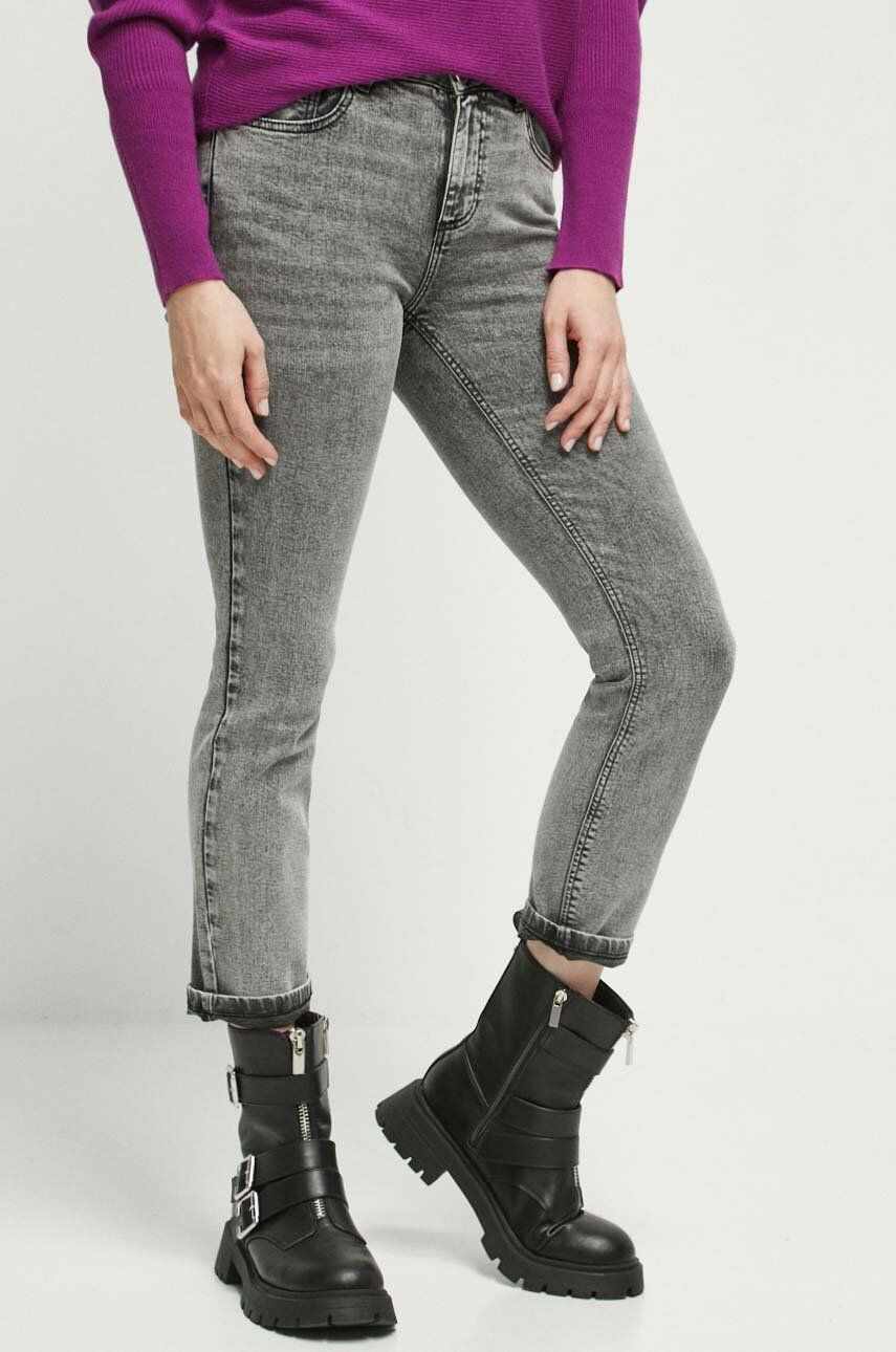 Medicine jeansi femei, culoarea gri