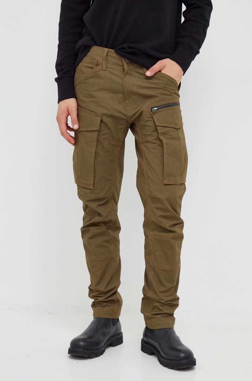 G-Star Raw pantaloni barbati, culoarea verde, cu fason cargo