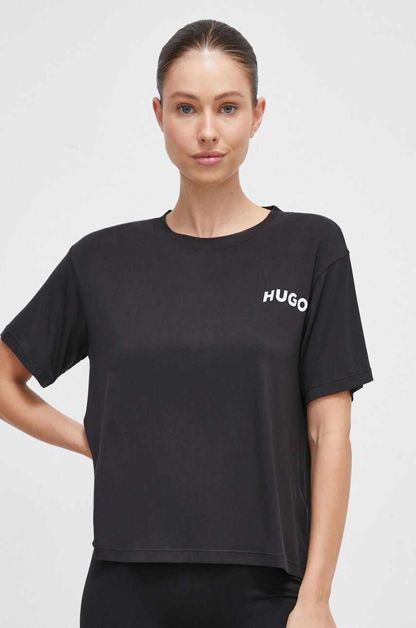 HUGO tricou lounge culoarea negru