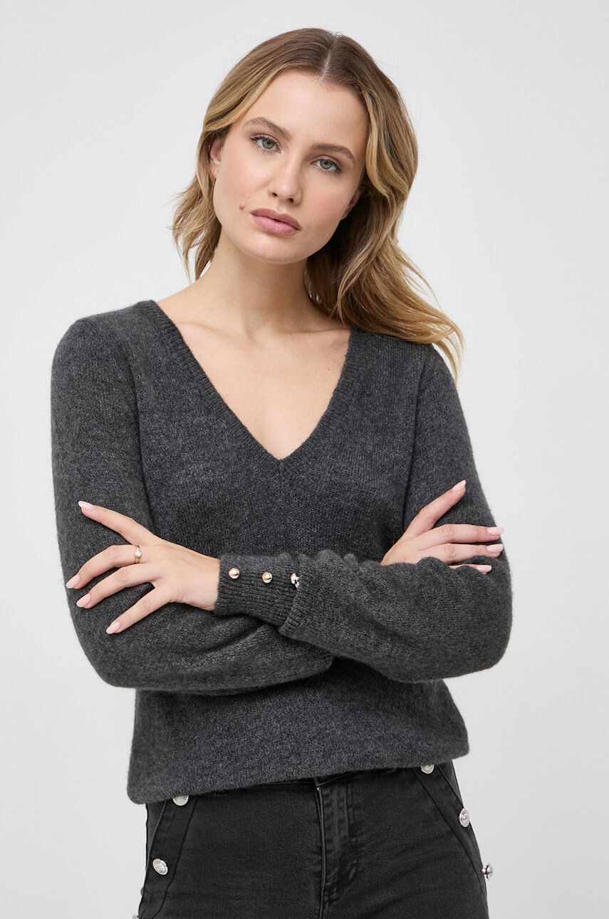 Morgan pulover din amestec de lana femei, culoarea gri, light