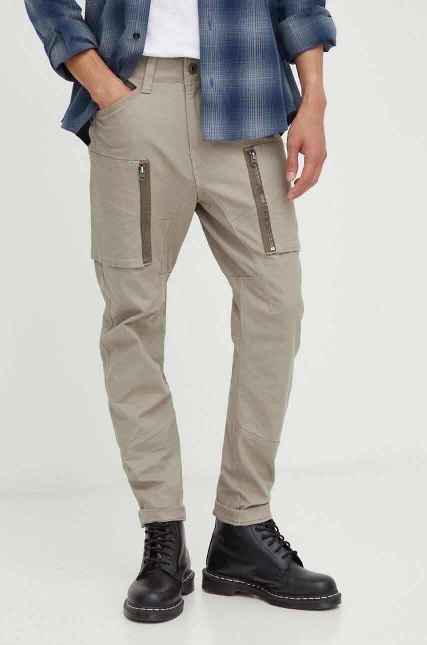 G-Star Raw pantaloni barbati, culoarea gri, drept
