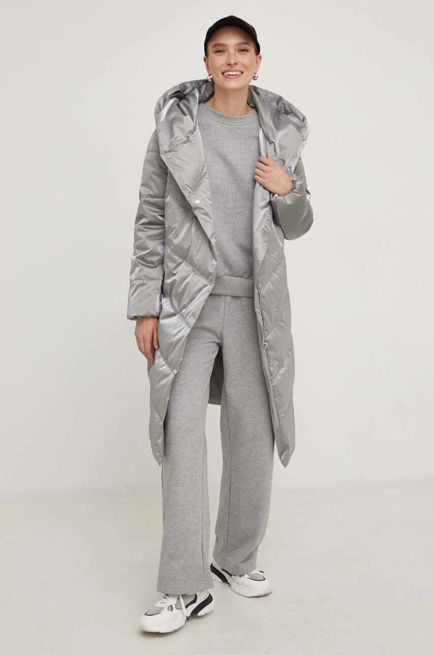 Answear Lab geaca femei, culoarea argintiu, de iarna
