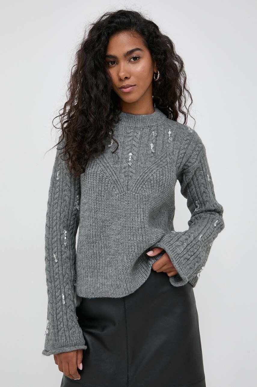 Beatrice B pulover din amestec de lana femei, culoarea gri, călduros