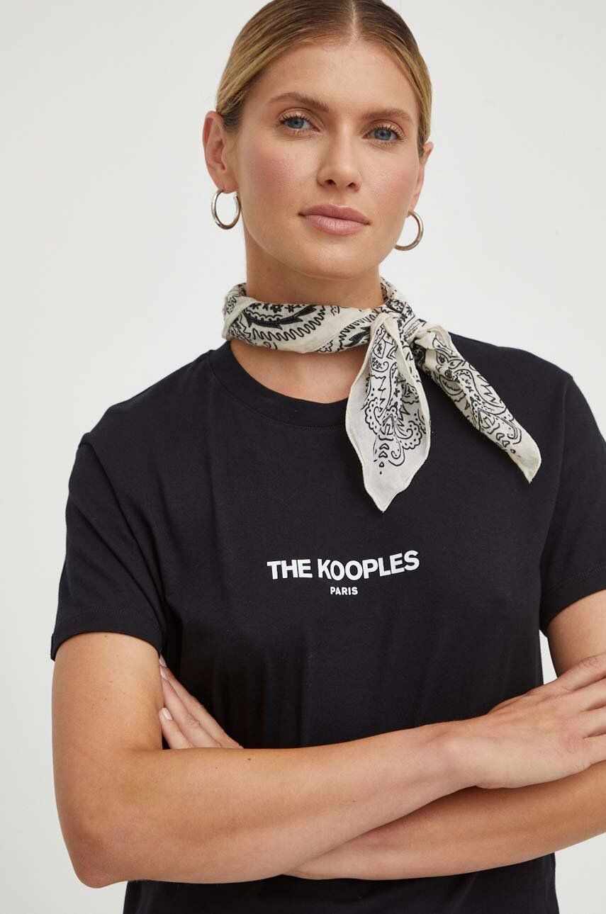 The Kooples tricou din bumbac culoarea negru