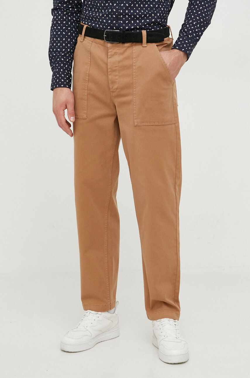 United Colors of Benetton pantaloni barbati, culoarea bej, drept