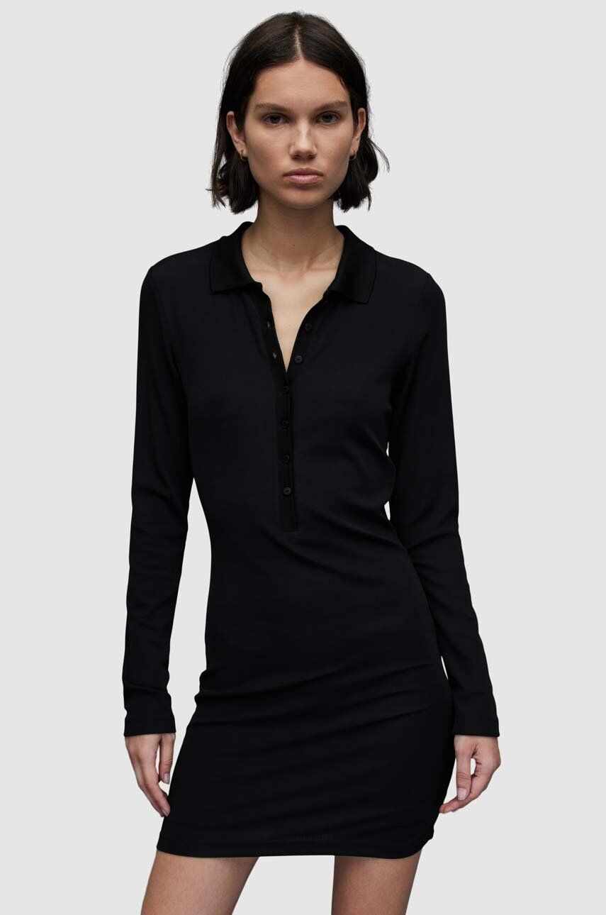 AllSaints rochie WD014Z HOLLY DRESS culoarea negru, mini, mulata