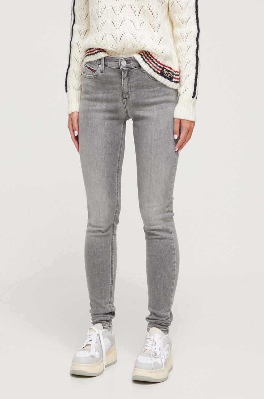 Tommy Jeans jeansi femei, culoarea gri