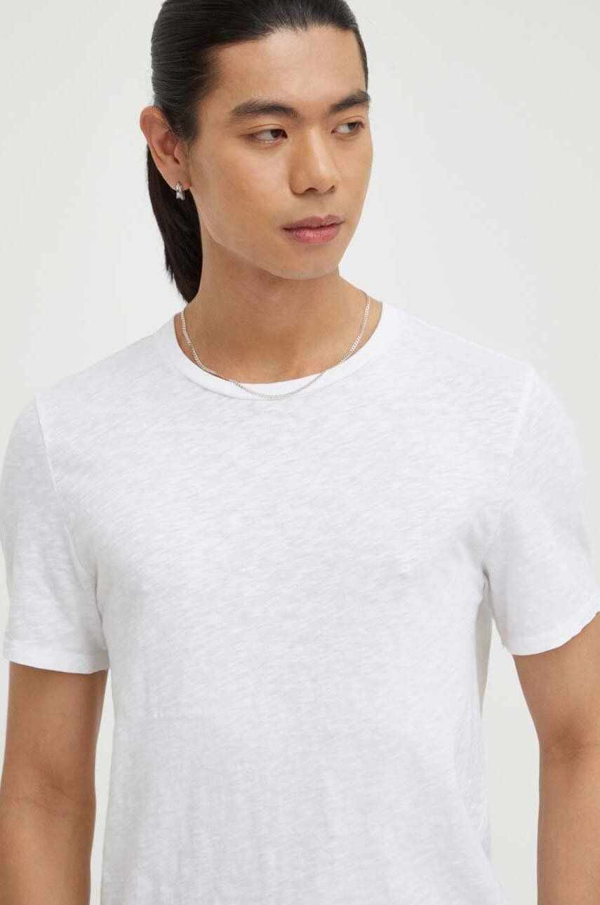 American Vintage tricou din bumbac culoarea alb, melanj