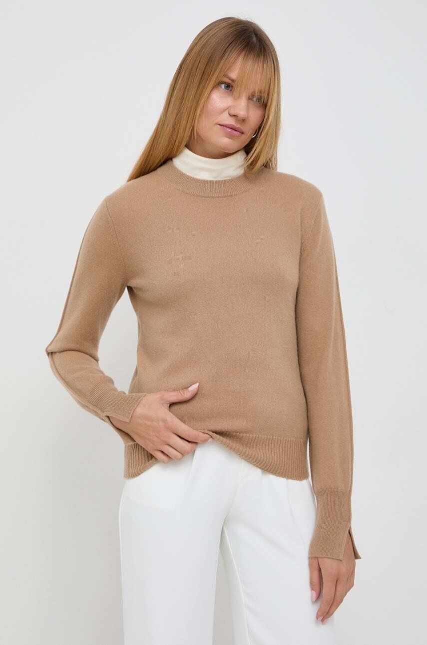 BOSS pulover de casmir x FTC culoarea bej, light