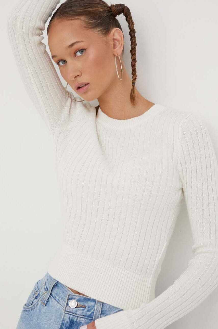 Hollister Co. pulover femei, culoarea bej