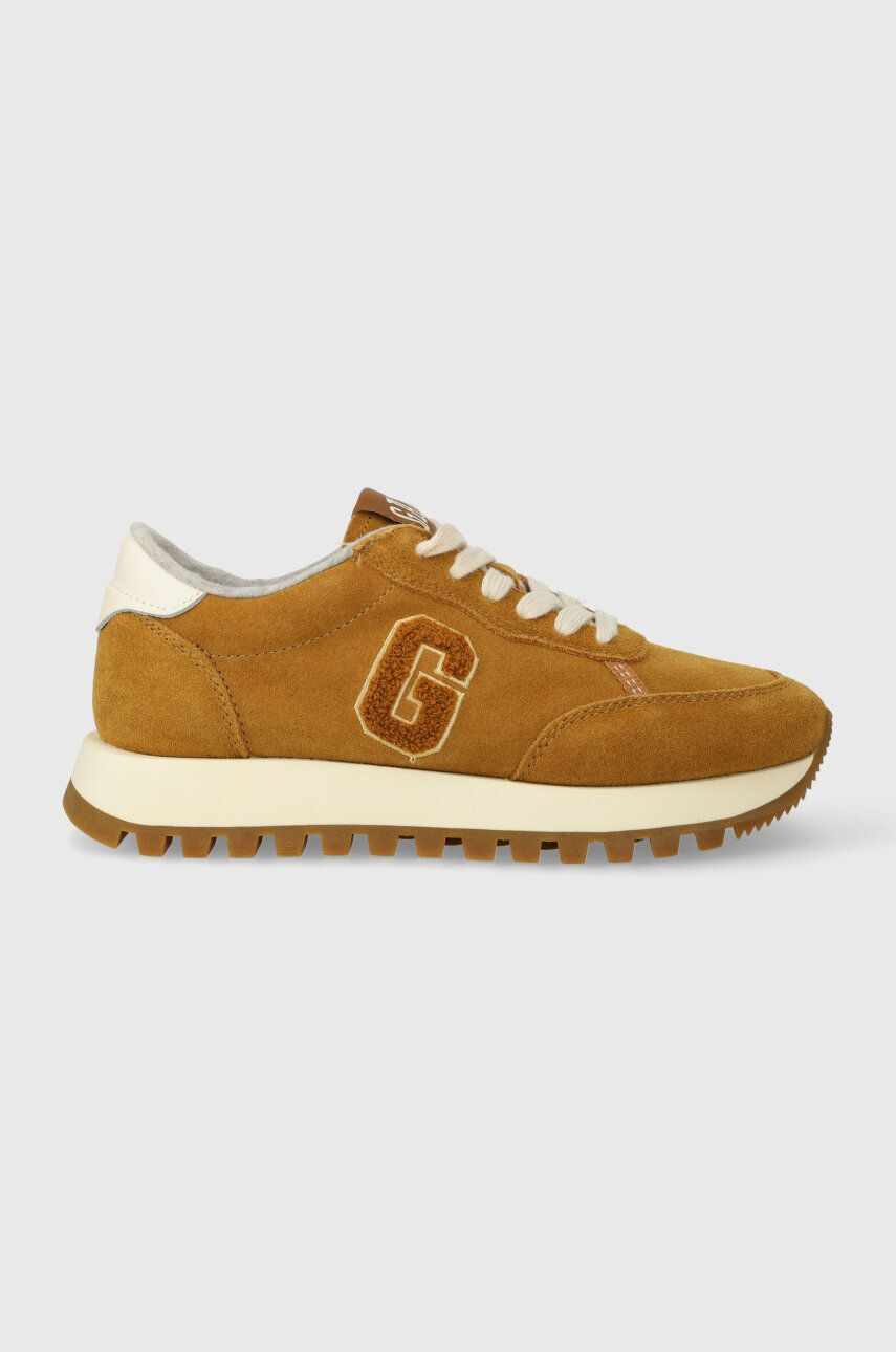 Gant sneakers din piele intoarsă Caffay culoarea maro, 27533167.G332