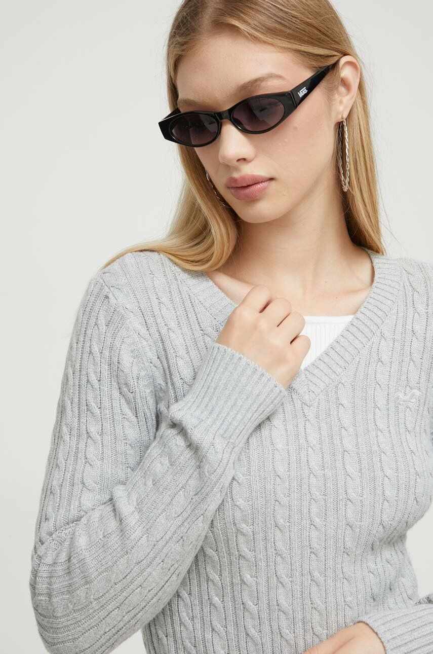 Hollister Co. pulover femei, culoarea gri, light