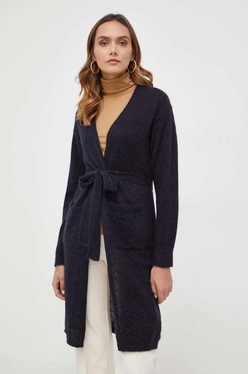 Max Mara Leisure cardigan din lana culoarea albastru marin, light