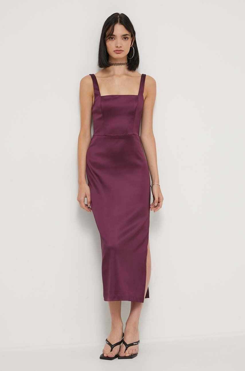 Abercrombie & Fitch rochie culoarea violet, midi, mulata