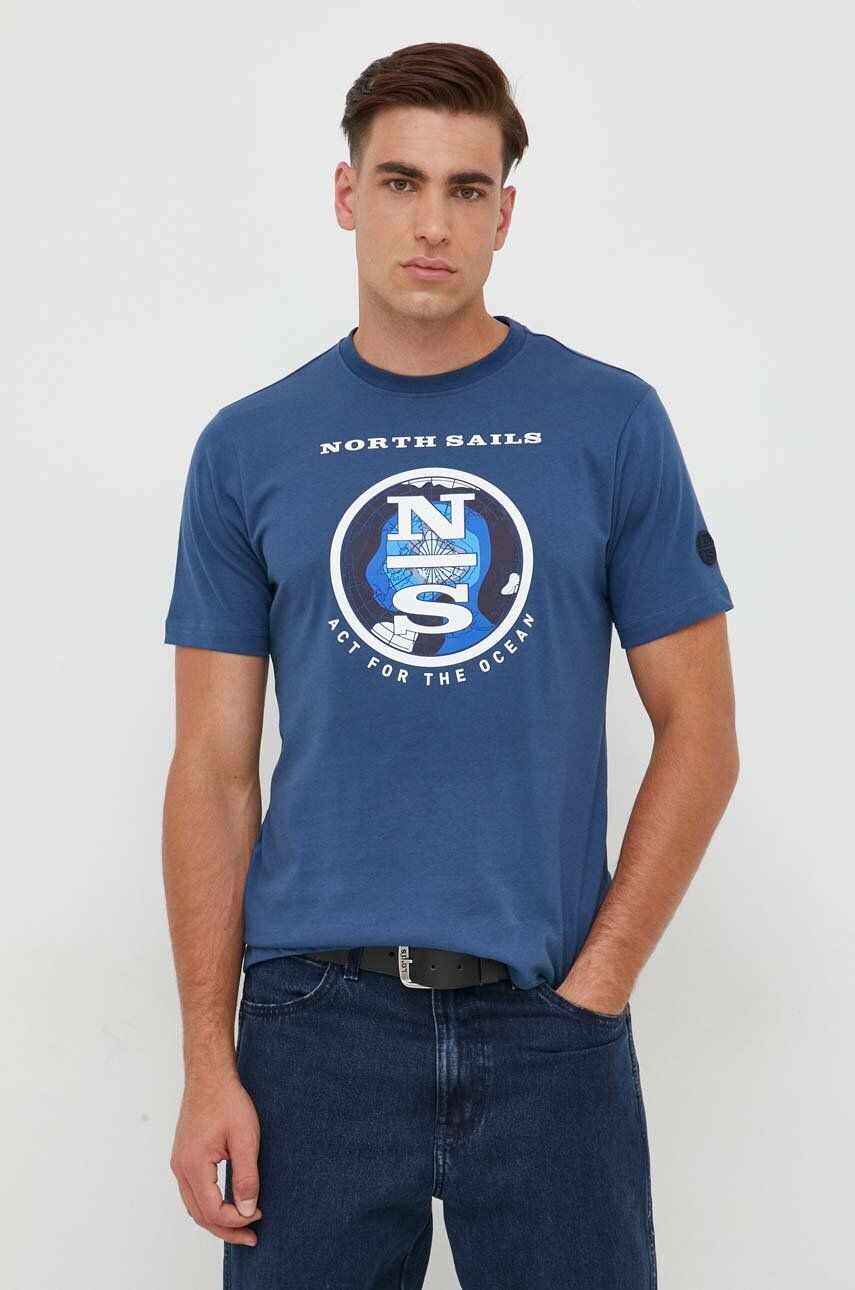 North Sails tricou din bumbac barbati, cu imprimeu