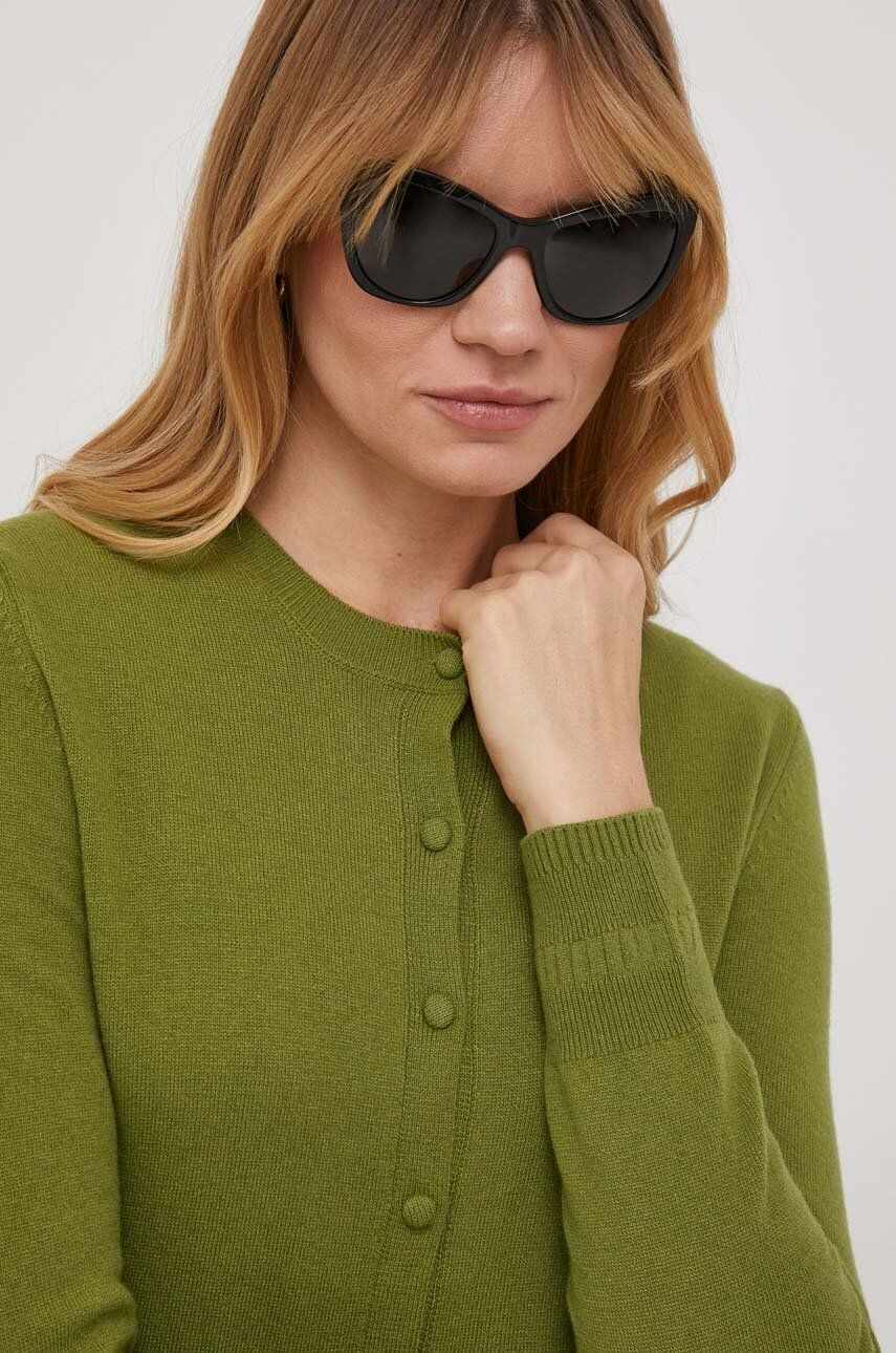 Sisley cardigan din amestec de lana culoarea verde, light