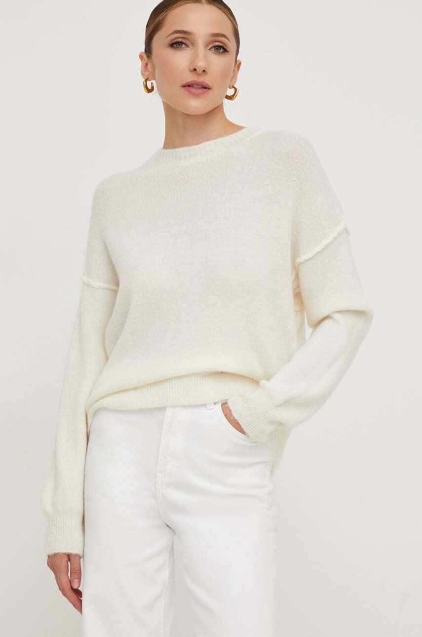 Answear Lab pulover de lana culoarea alb, light