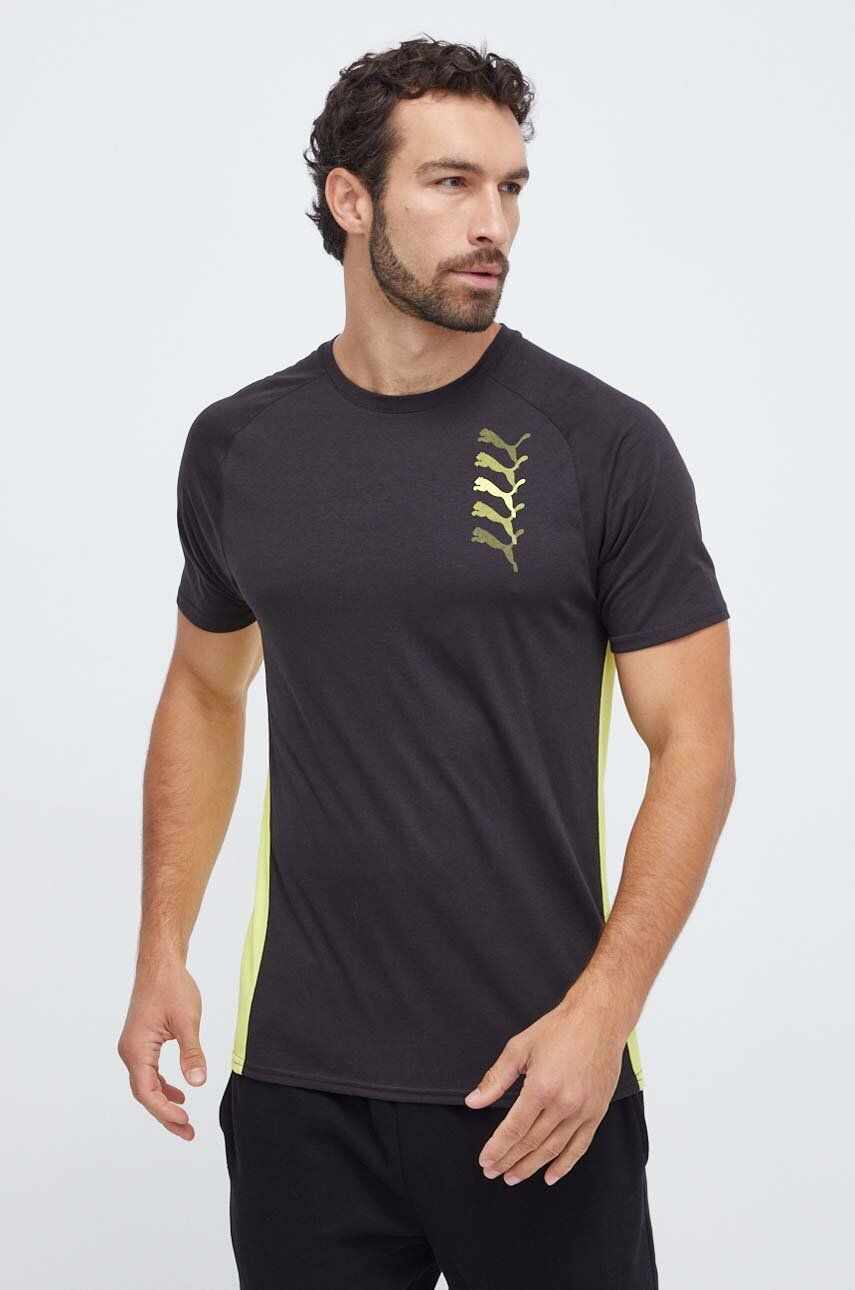 Puma tricou de antrenament culoarea negru, cu imprimeu