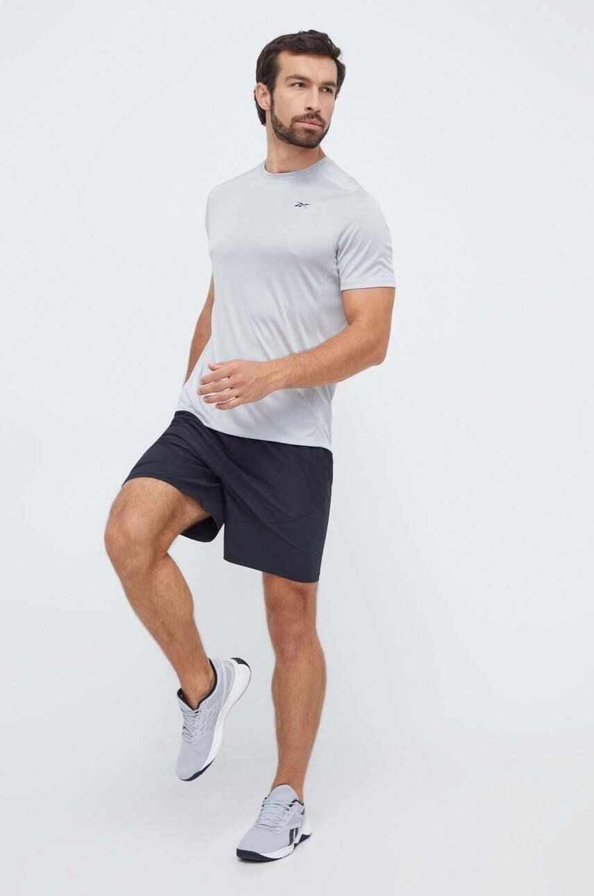 Reebok tricou de antrenament Motionfresh Athlete culoarea gri, neted
