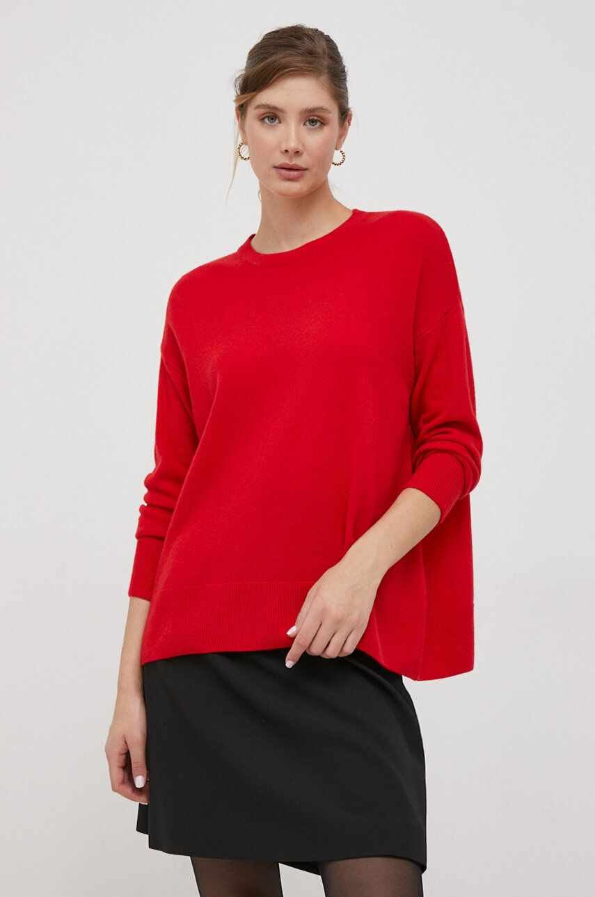 Sisley pulover de lana femei, culoarea rosu, light