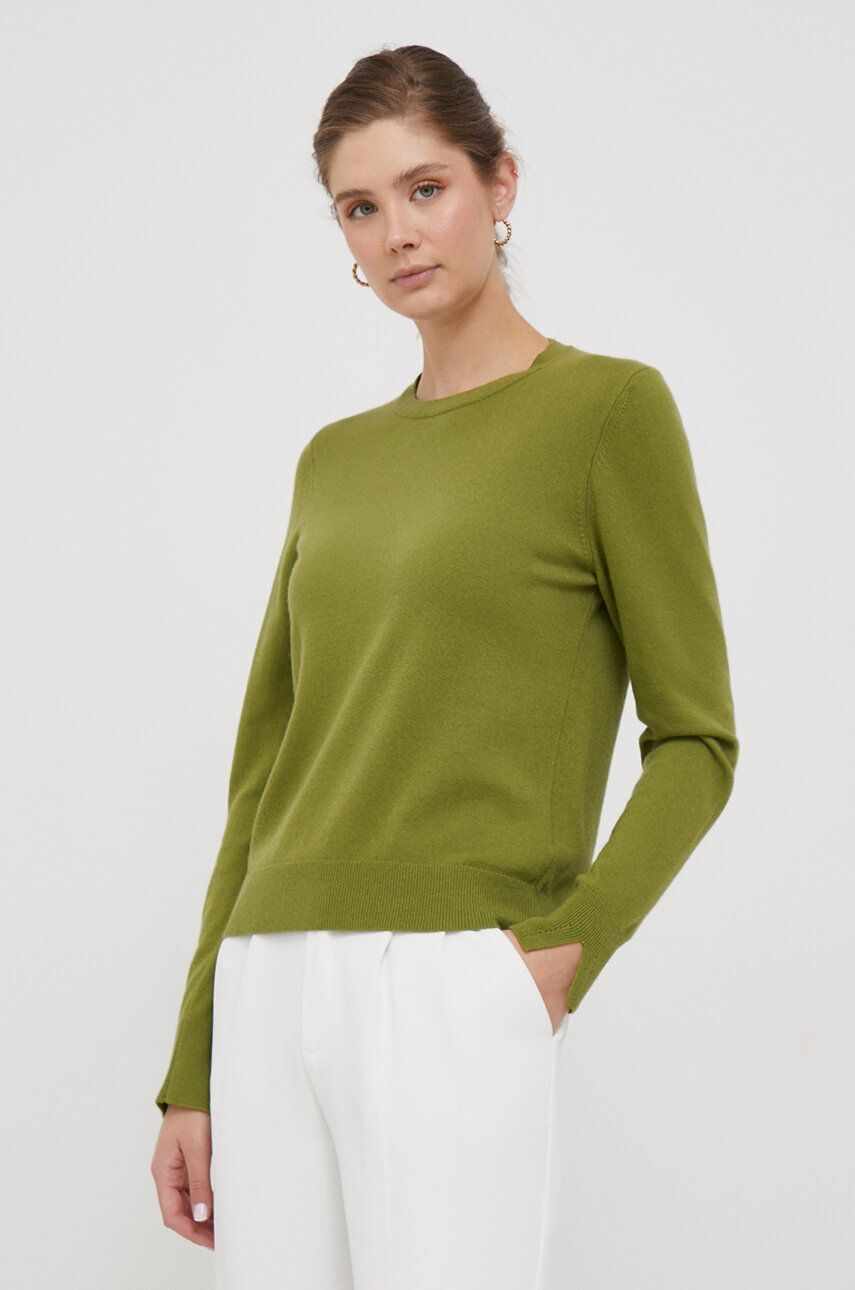 Sisley pulover din amestec de lana femei, culoarea verde, light