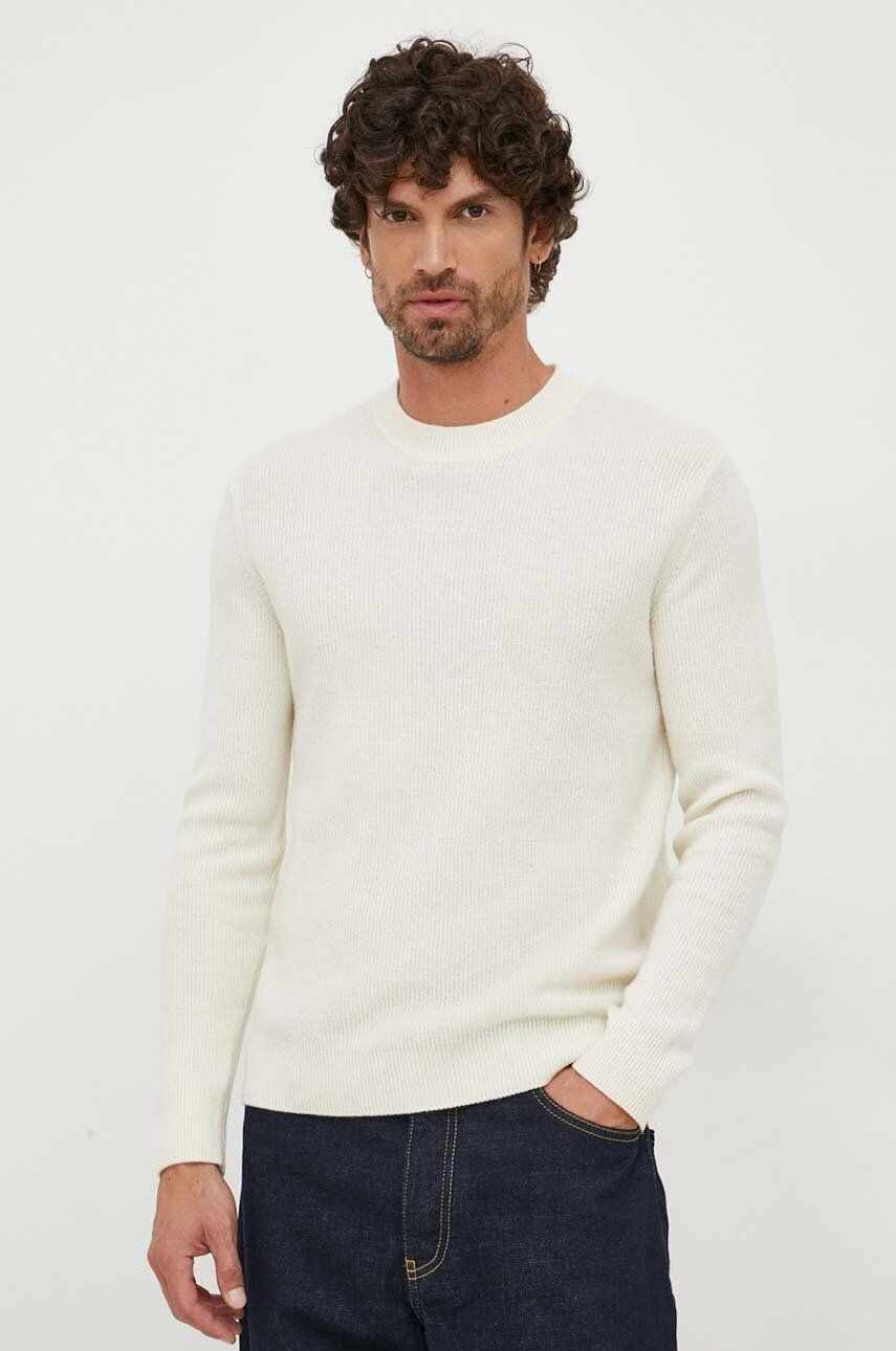 Sisley pulover de lana barbati, culoarea bej