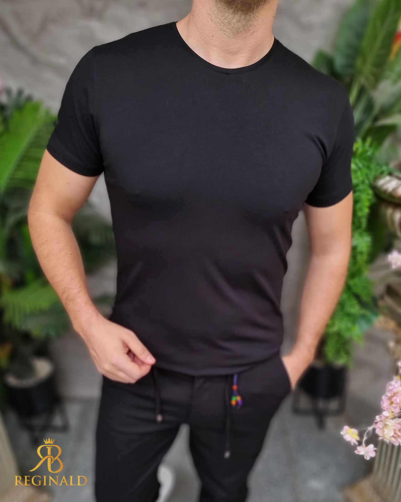 Tricou de bărbați, negru, elastic - TR1051