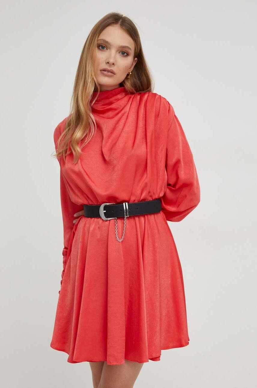 Answear Lab rochie culoarea rosu, mini, evazati
