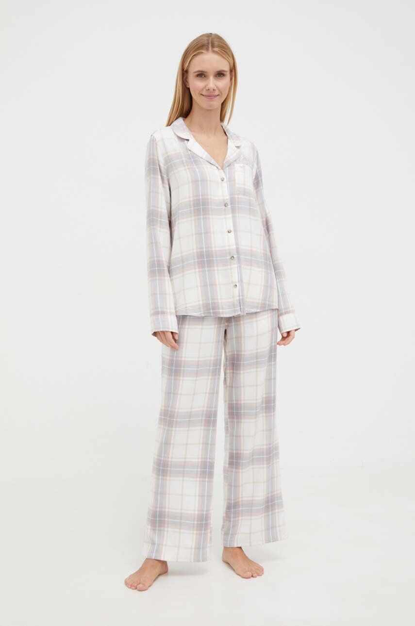Hollister Co. pijama femei, culoarea alb