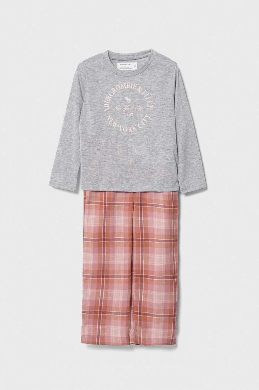 Abercrombie & Fitch pijama copii culoarea roz, modelator