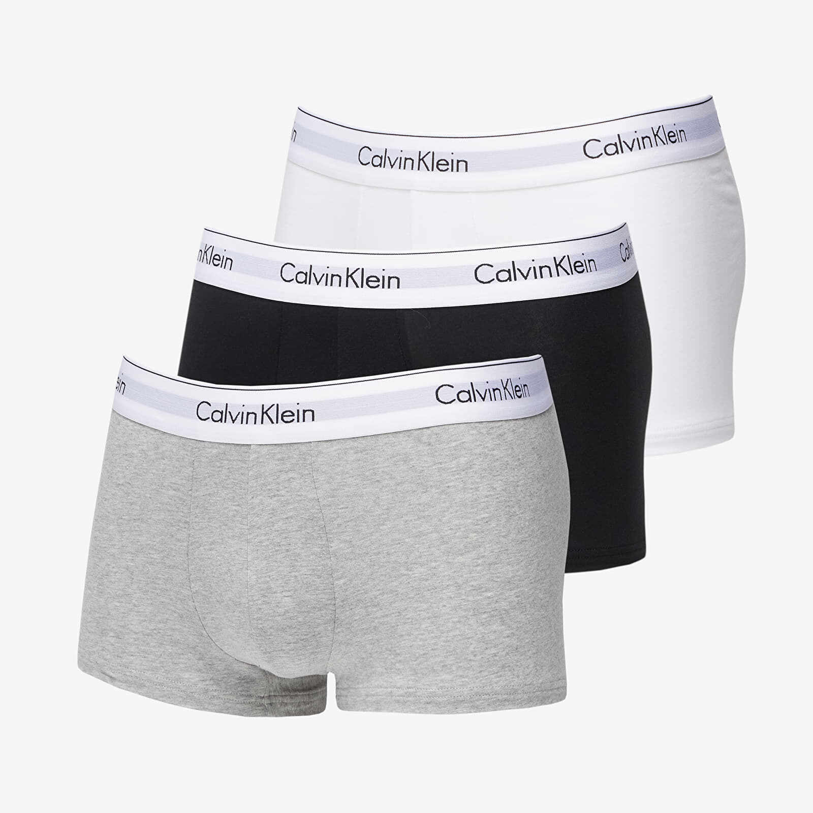 Calvin Klein Modern Cotton Stretch Low Rise Trunk 3-Pack Black/ White/ Grey Heather
