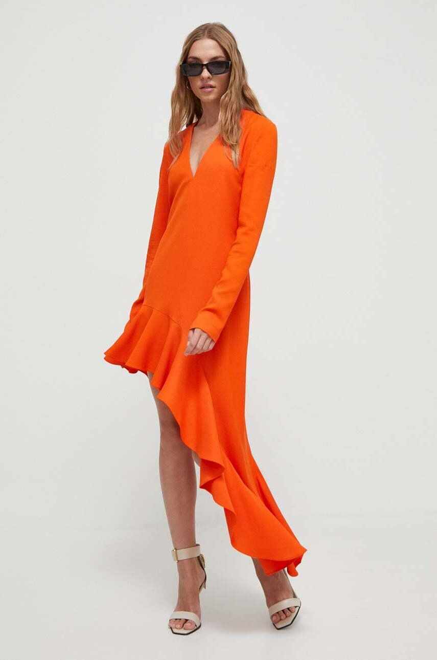 Moschino Jeans rochie culoarea portocaliu, maxi, drept