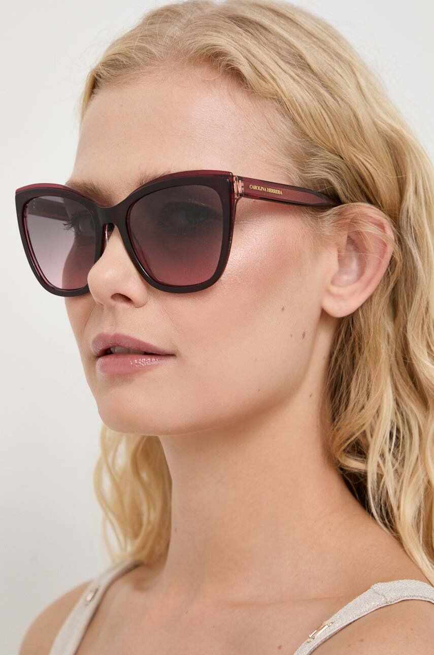 Carolina Herrera ochelari de soare femei, culoarea rosu
