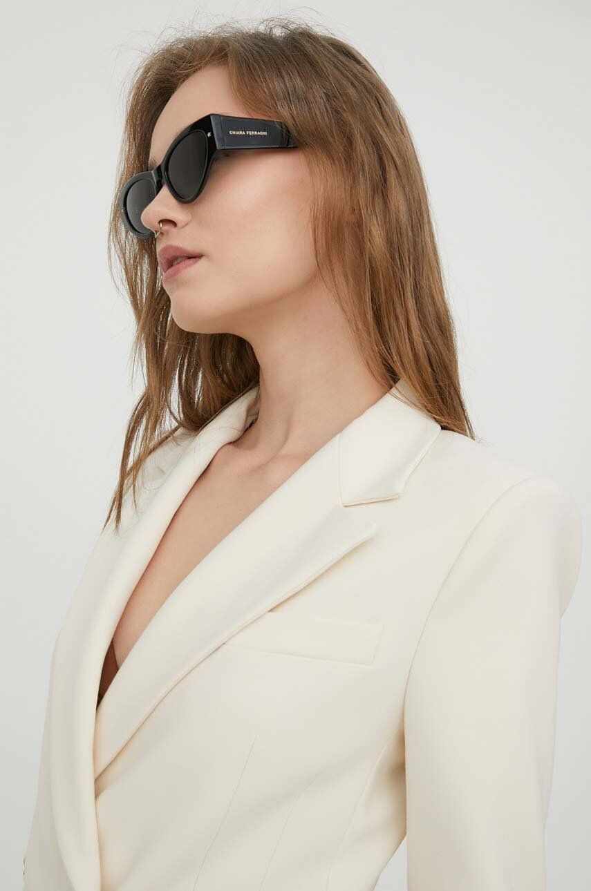 Chiara Ferragni ochelari de soare femei, culoarea negru