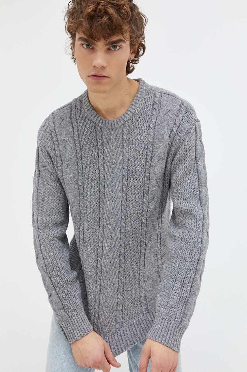 Hollister Co. pulover barbati, culoarea gri