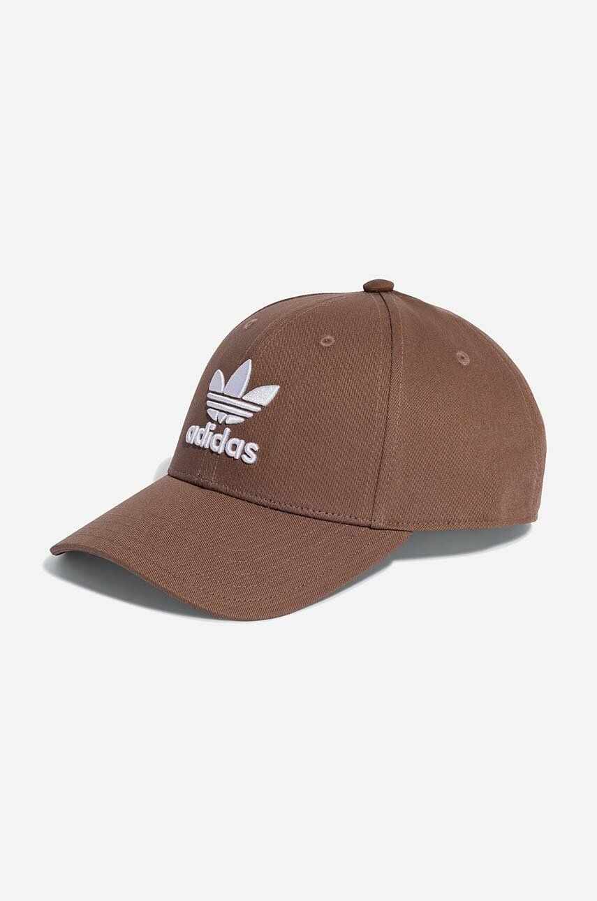 adidas Originals șapcă de baseball din bumbac culoarea maro, cu imprimeu IB9970.M-brown