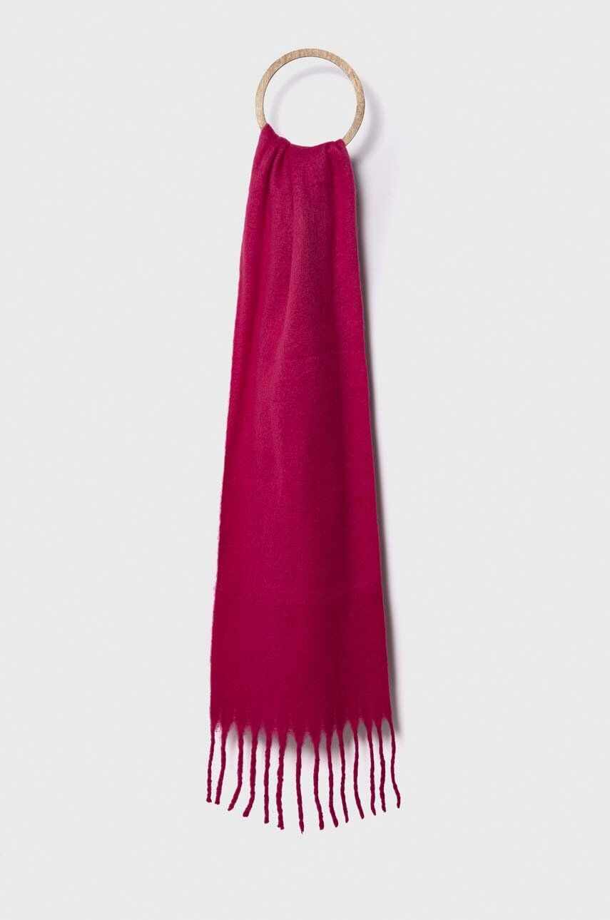 Answear Lab esarfa de lana culoarea roz, neted