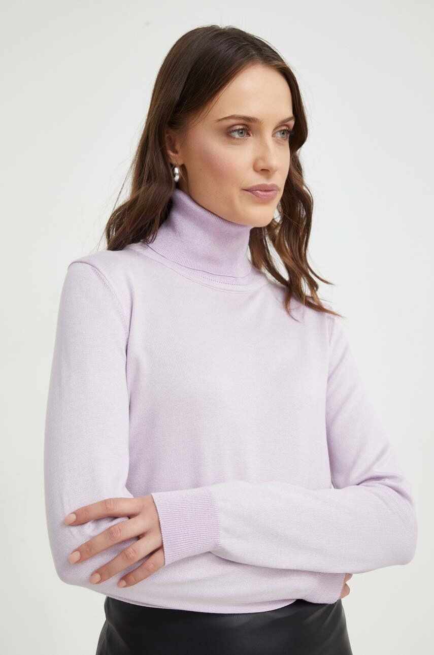 Answear Lab pulover femei, culoarea violet, light, cu guler